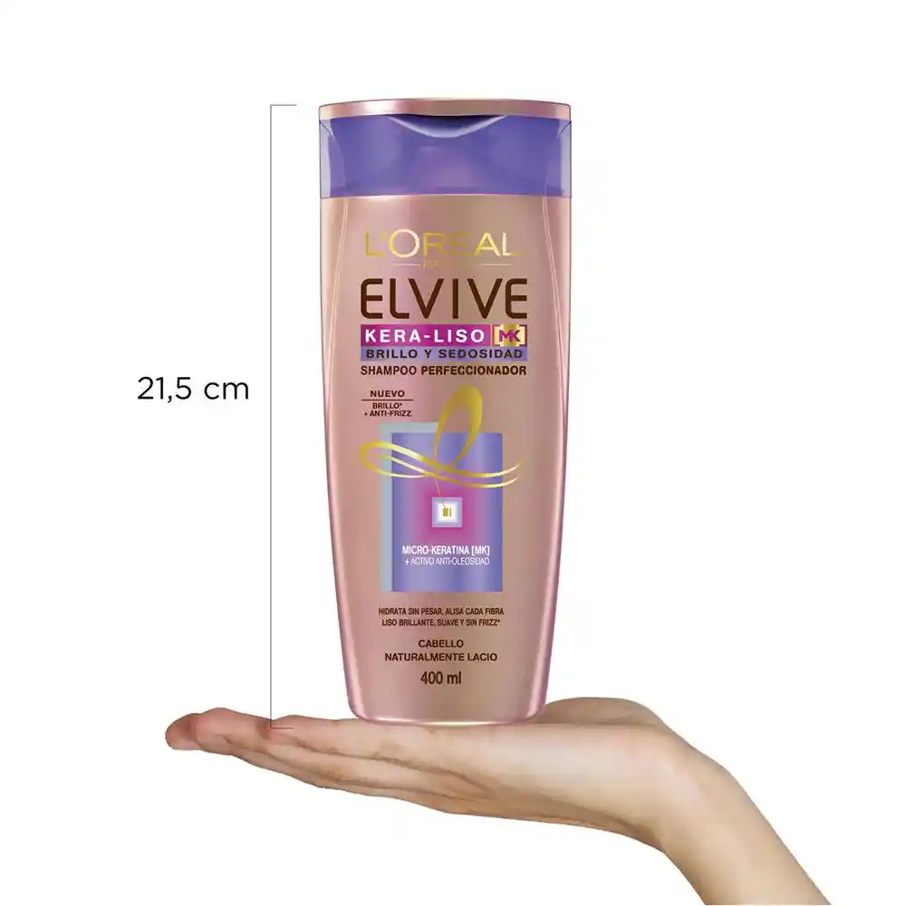 Loreal Paris-Elvive Shampoo Kera Liso Brillo Sedosidad