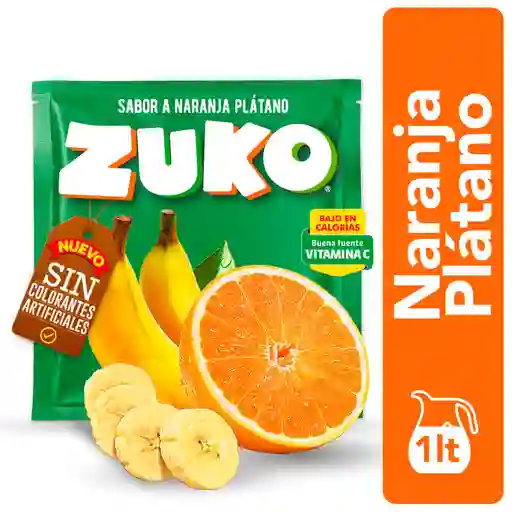 Zuko Bebida Instantánea en Polvo Sabor a Naranja Plátano