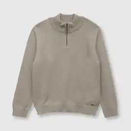 Sweater de Niño Clásico Medio Cierre Khaki Talla 4A Colloky