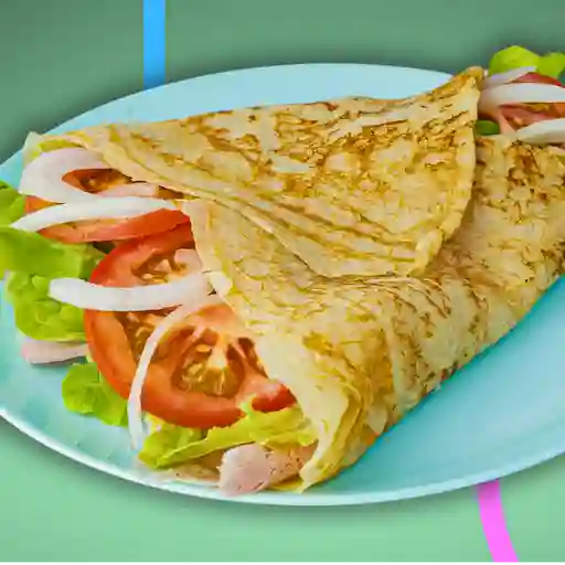 Crepe con queso jamon y vegetales
