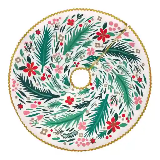 Cubre Árbol Con Estampado Navideño Diámetro 90 cm Casaideas