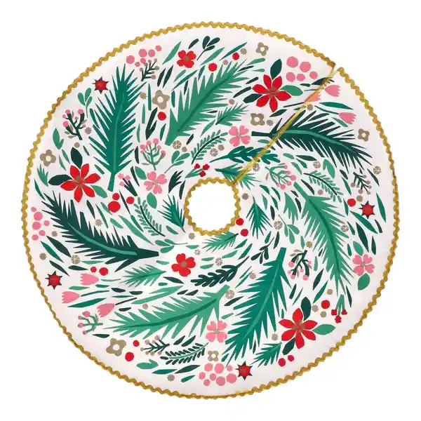 Cubre Árbol Con Estampado Navideño Diámetro 90 cm Casaideas
