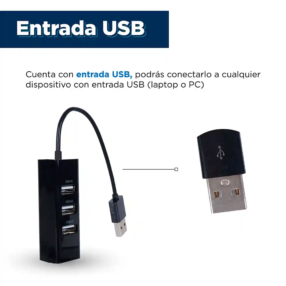 Miniso Adaptador USB con Cuatro Entradas