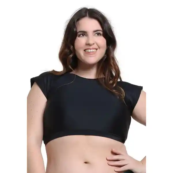 Bikini Estilo Crop Top Negro Talla L Samia