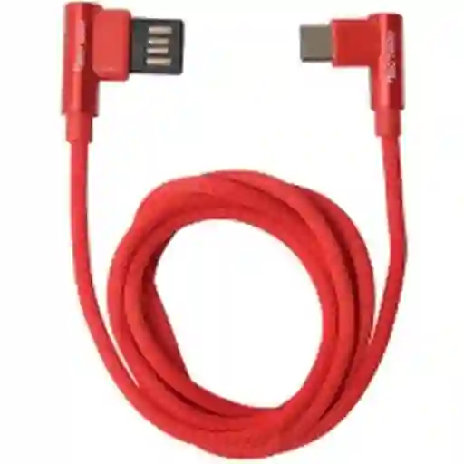 Cable Micro Type-C 90A Rever Tecmaster Rojo