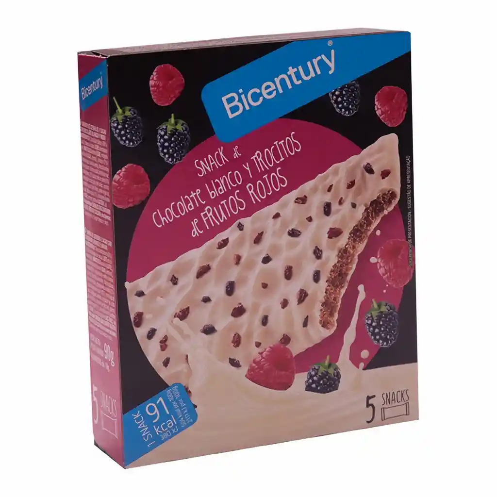 Bicentury Snack Chocolate Blanco y Frutos Rojos