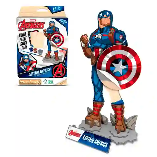 Avengers Figura de Acción Wood Worx Marvel Capitán América