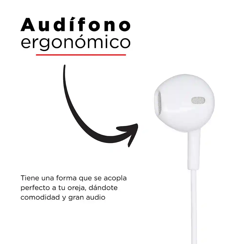 Audífonos de Cable Color Blanco Miniso