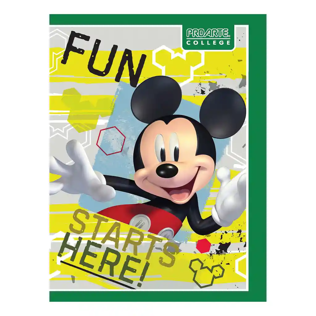 Proarte Cuaderno College Mickey 80 Hojas 7 mm