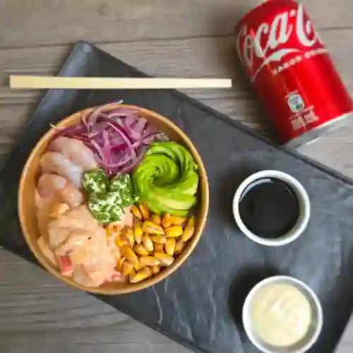 Poke i camaron salmon acevichado