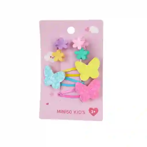 Kit Accesorios Para Cabello Mariposa Colores Miniso