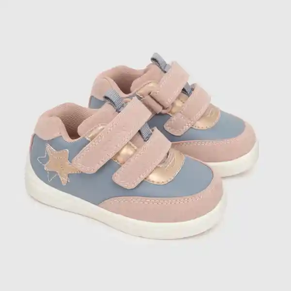 Zapatillas Aplicación Estrella Niña Multicolor Rosada 18 Colloky