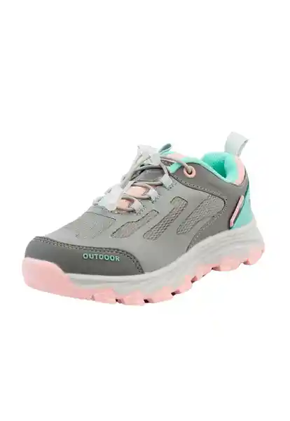 Zapatillas Outdoor Velcro Elástico Junior Niña Gris 32 908