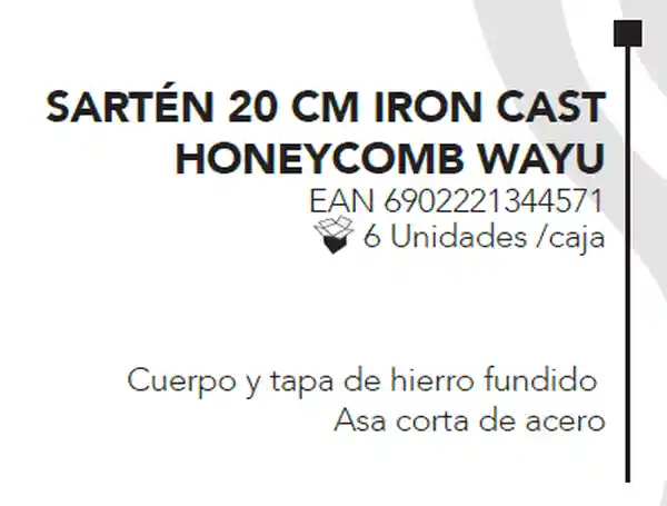 Wayu Sartén Iron Cast Honeycomb 20 cm