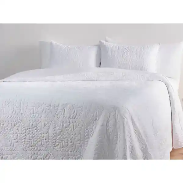 Cubrecama Floral 2 Plazas Blanco Ripley Home