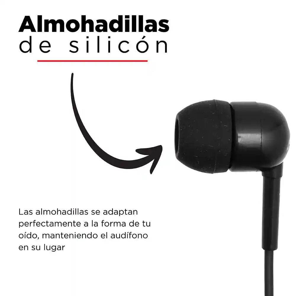 Miniso Audifonos De Cable Con Estuche En Forma De Capsula Negro