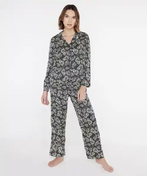 Pijama Dreamy Camisero Manga Larga Fly Away Black Talla S Lounge