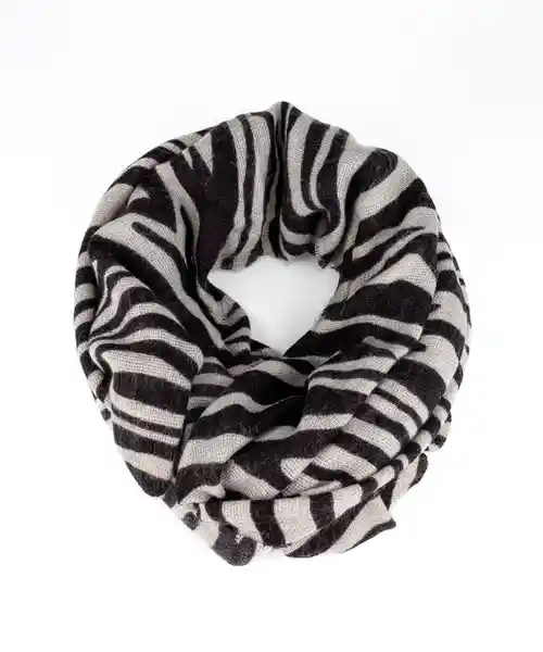 Lounge Bufanda Loop Cebra Gris y Negro