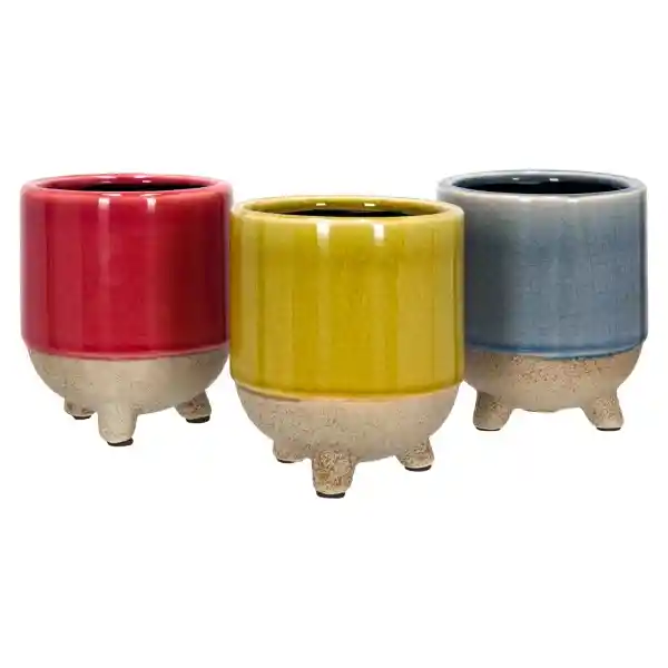 Maceta de Cerámica Con Patas Diámetro 10 x 9.5 cm 3228399000020
