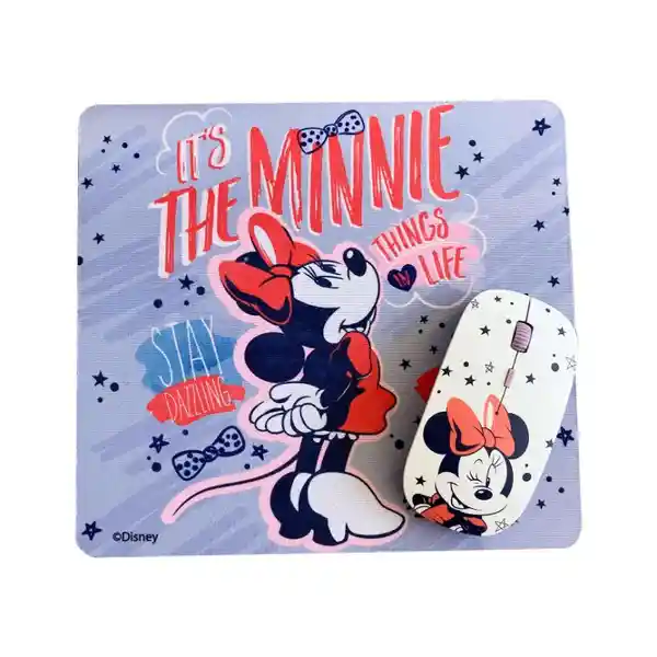 Kit Mouse Inalámbrico y Mouse Pad Minnie Cla