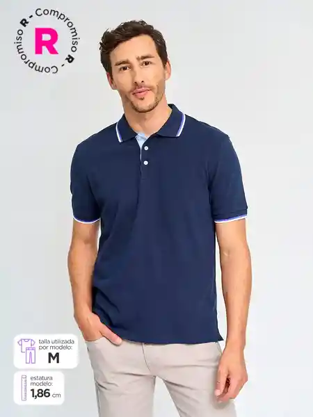 Kenneth Stevens Polera Manga Corta M2 Enaro Azul Marino S SS25