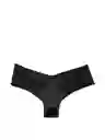 Victoria's Secret Panty Cheeky Con Encaje Tiras Negro Talla XS