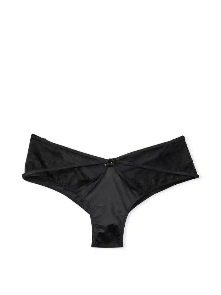 Victoria's Secret Panty Cheeky Con Encaje Tiras Negro Talla XS