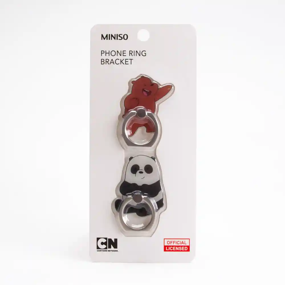 Miniso Soporte Para Celular Tipo Anillo - We Bare Bears 2pzas