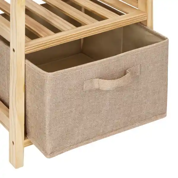 Velador Dos Niveles Con Cajón Textil Casaideas