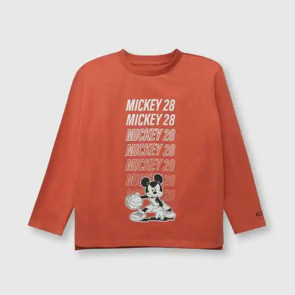 Polera Mickey de Niño Orange / Naranjo Talla 10A Colloky