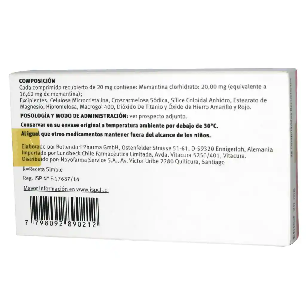 Ebixa 20 mg Comprimidos Recubiertos