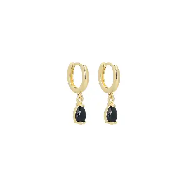 Argollas Drop Black Gold