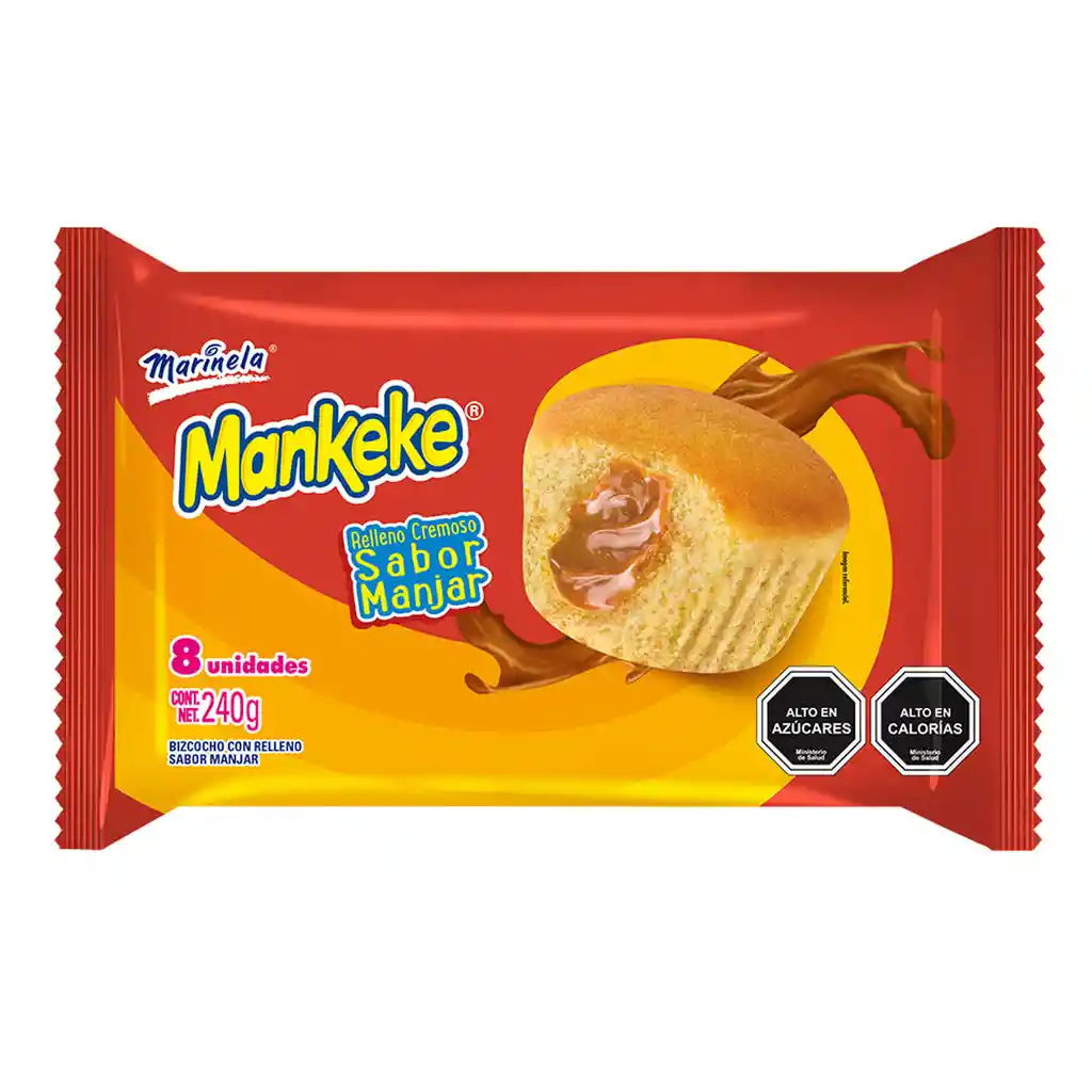 Mankeke Bizcocho Relleno Cremoso Sabor Manjar