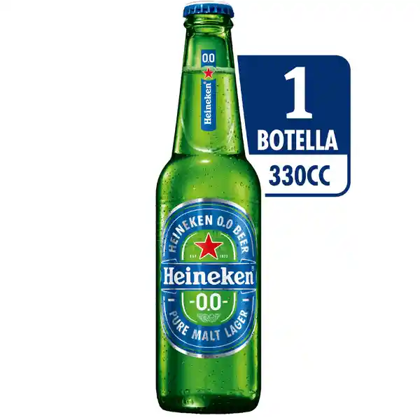 Heineken Cerveza 0.0 Pura Malta Lager Sin Alcohol 330 cc