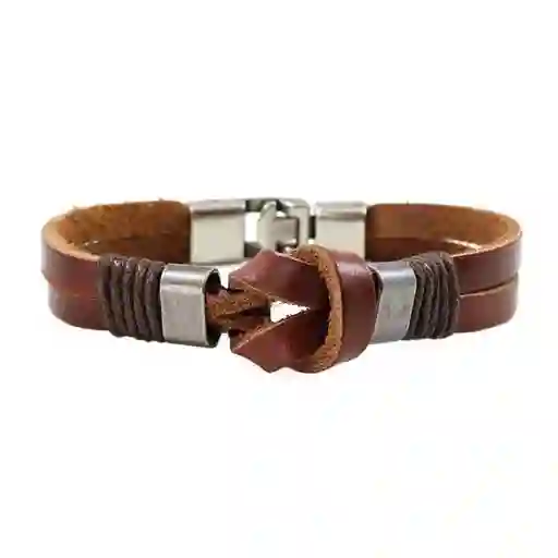 Pulsera Cuero Café Hombre Infinito