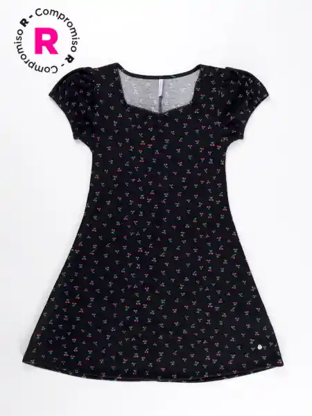 M6T Vestido Ct Fullprint Negro 16 V26