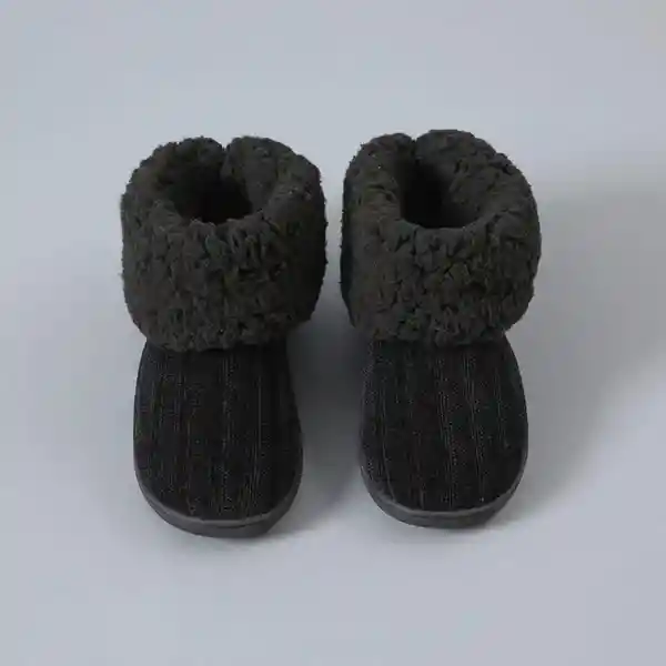 Botas Tejida y Fur Color Negro Talla 39-40 Flores