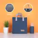 Bolsa de Almuerzo Cuadrada Azul Miniso