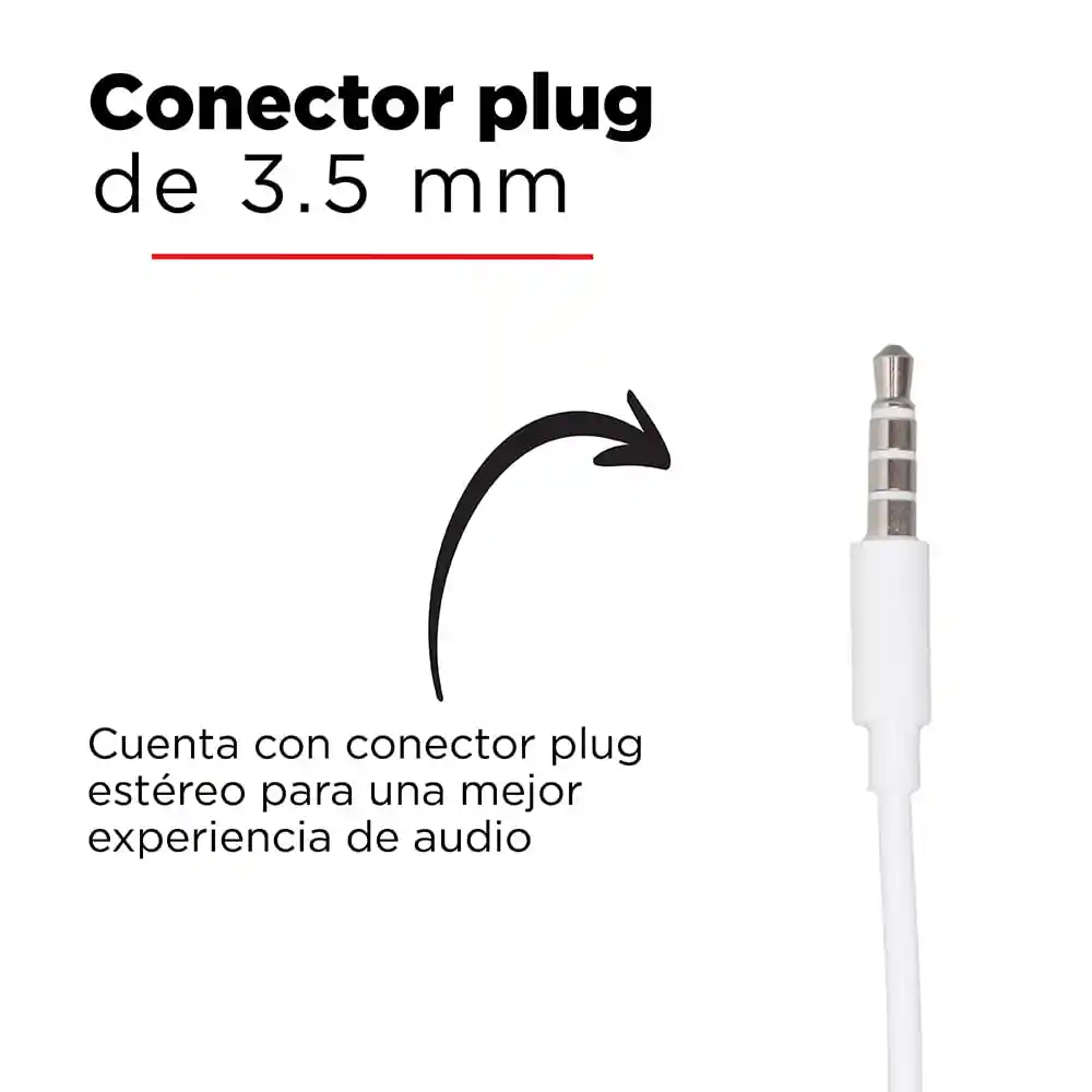 Audífonos de Cable Color Blanco Miniso