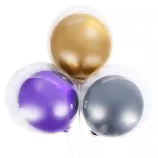 Globo Doble Traslúcidos Metalizado