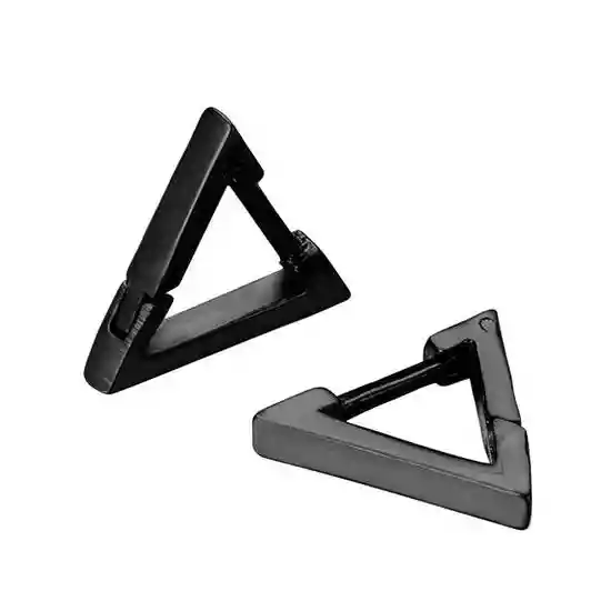 Set Aros Triangulares Punk Par Negro