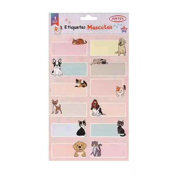 Artel Set Etiqueta Nombre Mascotas 35 x 70 mm