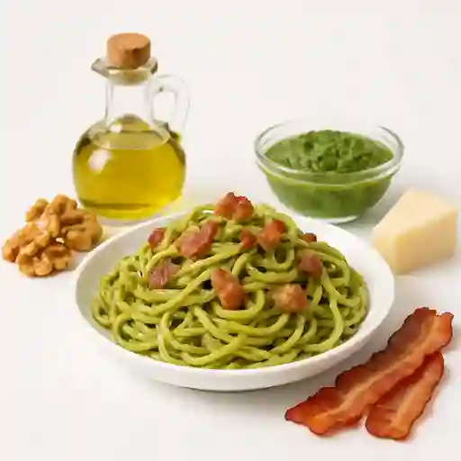 S. Al Pesto con Nueces y Tocino