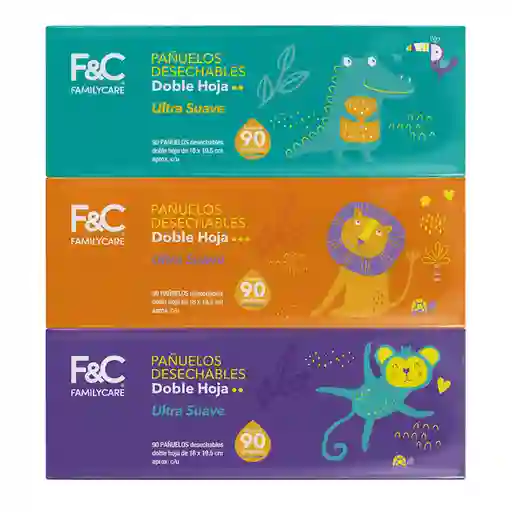 F & C Pack Pañuelo Facial Niños Doble Hoja