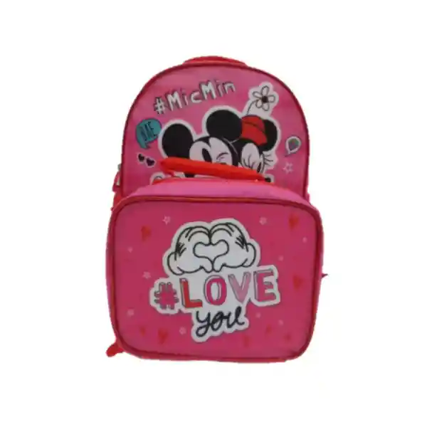 Mochila Escolar Con Lonchera Minnie