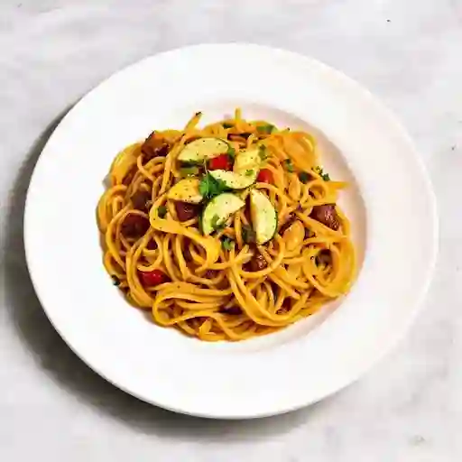 Salteado Con Spagguetti A La Huancaina