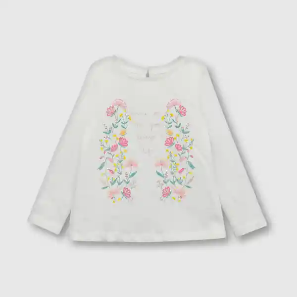 Polera Girl Blanco 36 Meses poje48 Colloky