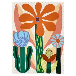 Paño de Cocina de Algodón Con Textura Flores 70 cm