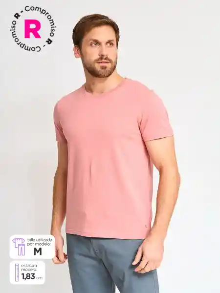 Kenneth Stevens Polera Manga Corta Báscio Rosado XL SS25S25