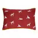 Cojín de Algodón Bordado Rojo 60 x 40 cm